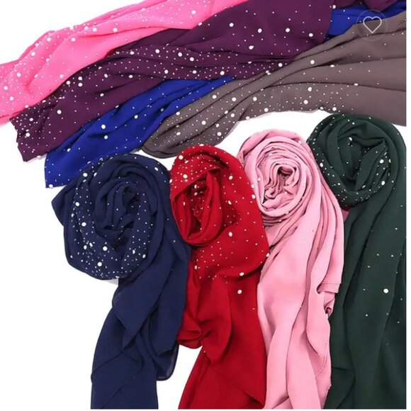 hijabs/scarfs/ shawl solid color shiny chiffon scarf hijab - Picture 3 of 16